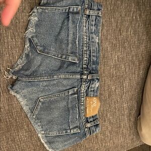 One Teaspoon Distressed Blue Jean Shorts